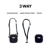 SLING SHOULDER POUCH & STRAP / ショルダーバッグ / ポーチ / スマートフォンストラップの3WAY / BLACK