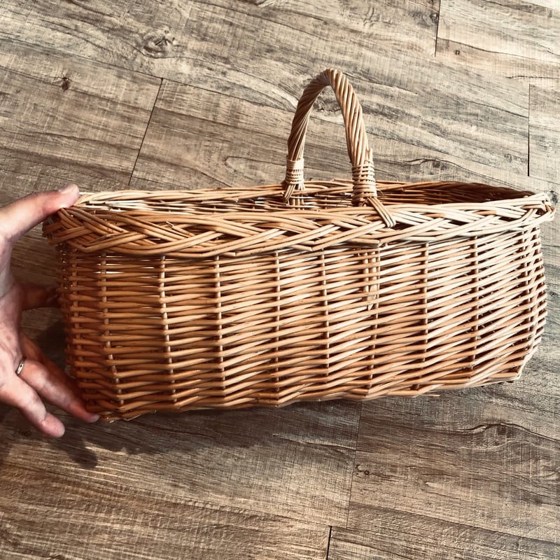 ワンハンドル バスケット / 天然素材 柳 / W40cm / キッチン収納