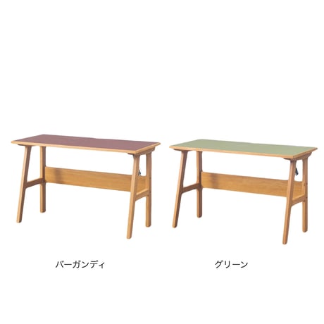 linoleum / OAK DESK / デスク / 120cm幅のデスク / リノリウム 全2色 グリーン , バーガンディ / 天然木
