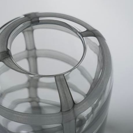 SUMU GRASS VASE / Mサイズ / 北欧の霧景色を思わせるような淡いカラーリングのビッグガラスベース / YELLOW , GRAY