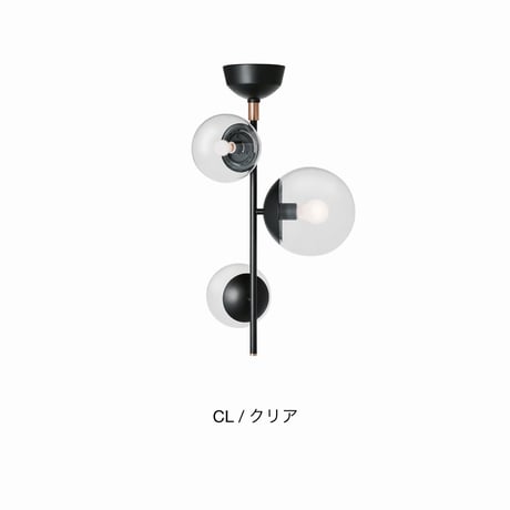 Bliss vertical 3-ceiling light / ガラスグローブを使用したシーリングライト / シーリングライト / リビング照明 /ダイニング照明 / 北欧