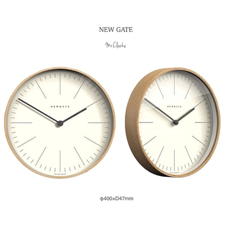 NEWGATE  Mr.Clarke / ミッドセンチュリー / Sサイズ : φ280×D43mm / Lサイズ : φ400×D47mm NEW GATE 掛け時計 ウォールクロック
