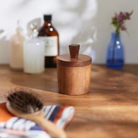 WOOD CASE with mirror / 収納も身支度もできる ミラー付きの可愛い木の小物入れ