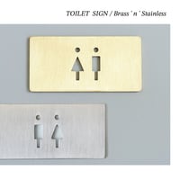 TOILET SIGN / シンプルで視認性の高いトイレサインプレート / ステンレス , ブラス（真鍮）