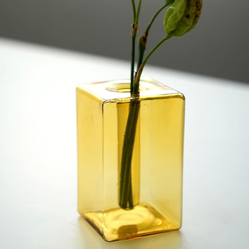 GRASS FLOWER VASE by AXCIS / スクエア ガラスベース / スクエア