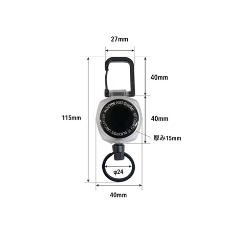 3COLOR CORD REEL KEY HOLDER / 鍵やIDケースをスマートに携帯できるリール式キーホルダー / コード82cm
