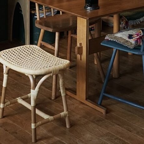 RATTAN STOOL by tuttu  / ラタンスツール スクエア  / 椅子 / リビング ダイニング チェア / 素材 籐 ラタン / サイズ約w480×d300×h420mm