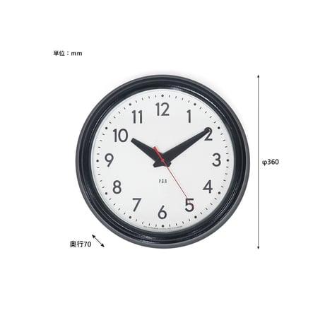 SCHOOLHOUSE WALL CLOCK / スクールハウス ウォールクロック / GRAY , BLACK / 掛け時計 / スイープムーブメントクロック