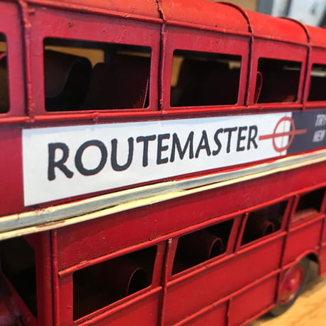 LONDON BUS / TIN INTERIOR CAR / ブリキ素材の車 オブジェカー