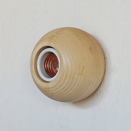 Wood Recep LIGHT / ラウンド / ウッドレセップカバー ラウンド / natural / アッシュ材 / LED電球専用