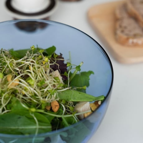 GRASS BOWL / Sサイズ , Lサイズ / たっぷりのサラダやパスタの盛り付けに /ガラス食器 / ラゴム ガラスボウル  / グレー , ブルー , イエロー