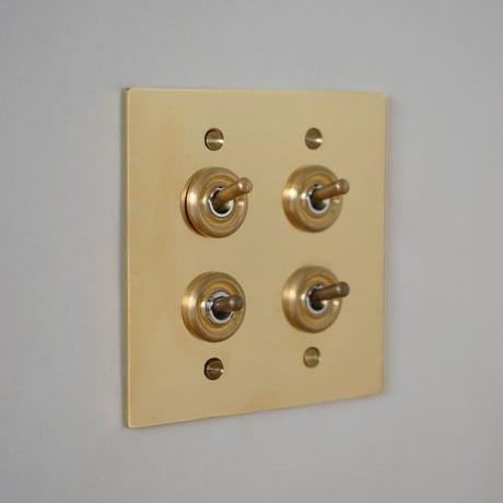 AXCIS 真鍮プレートスイッチ 4 / BRASS SWITCH PLATE / HS 3104
