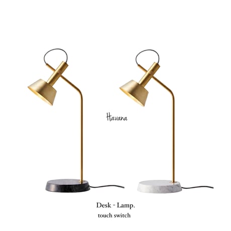 HAVANA - DESK LAMP / デスクランプ / E17 40W / タッチスイッチ / 3段階点灯切替 真鍮 大理石 ※LED電球付 / ART WORK STUDIO