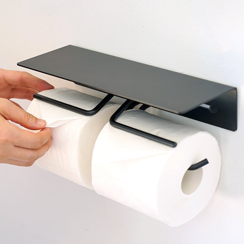 アイアントイレットペーパースタンド Put アイアン トイレットペーパーホルダー ダブル / スタイリッシュな