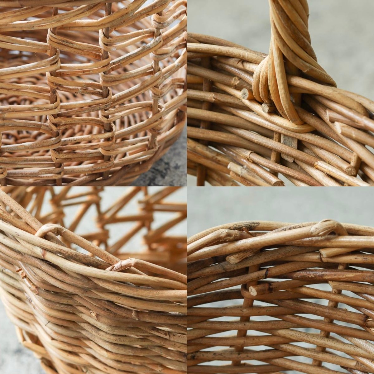 RATTAN ROUND BASKET / 丸みを帯びたフォルムと特徴的な透かし編みの