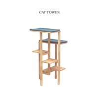 CAT TOWER III / ランダムなシェルフにもなる天然木の組立家具 / 棚 / シェルフ サイズ W535×D595×H1108mm