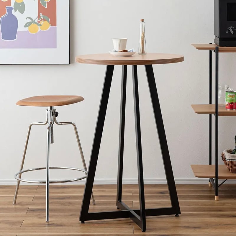 IRON LEG × WOOD ROUND TABLE / NATURAL / スタイリッシ