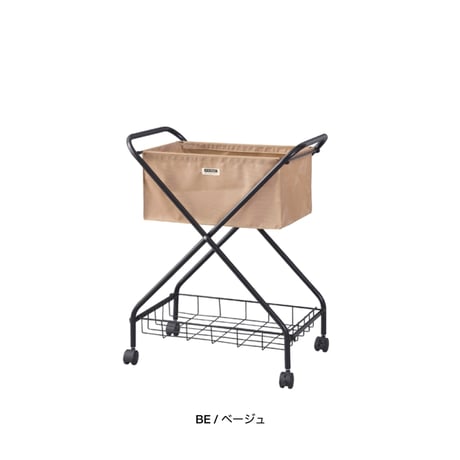 FOLDING STAND BASKET / Beige , Green , Black / キャスターワゴン / フォールディングバスケット