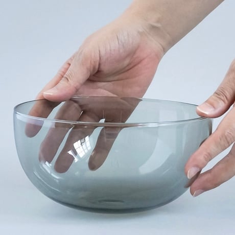 GRASS BOWL / Sサイズ , Lサイズ / たっぷりのサラダやパスタの盛り付けに /ガラス食器 / ラゴム ガラスボウル  / グレー , ブルー , イエロー