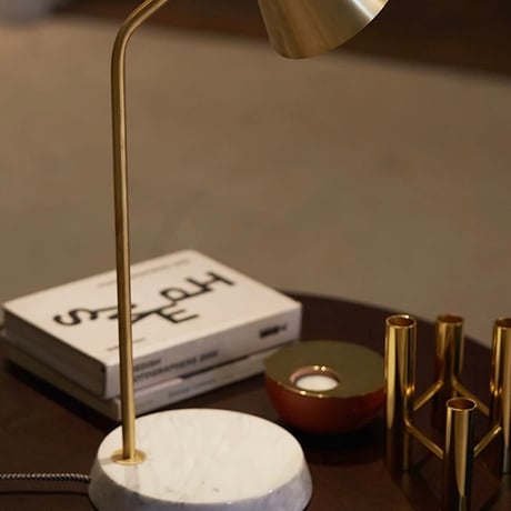 Havana-desk lamp / BLACK×BLACK / ハバナデスクランプ 1灯 E17 40W タッチスイッチ 3段階点灯切替 真鍮 大理石