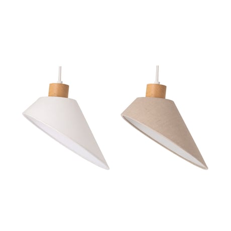 LINEN FABRIC SHADE + SOCKET set / ナチュラルなリネン生地のシェード / white , gray / LED電球対応