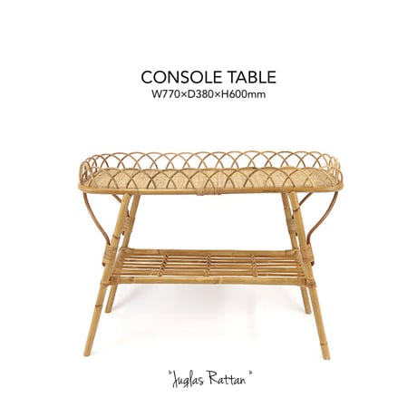 RATTAN console " TABLE / ヴィンテージデザインのコンソールテーブル  / JUGLAS ユグラ ラタン テーブル  /  W770×D380×H600mm