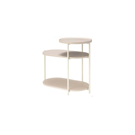 DESIGN SIDE TABLE / ディテールにこだわったラウンド天板のサイドテーブル / BEIGE , DARK GRAY