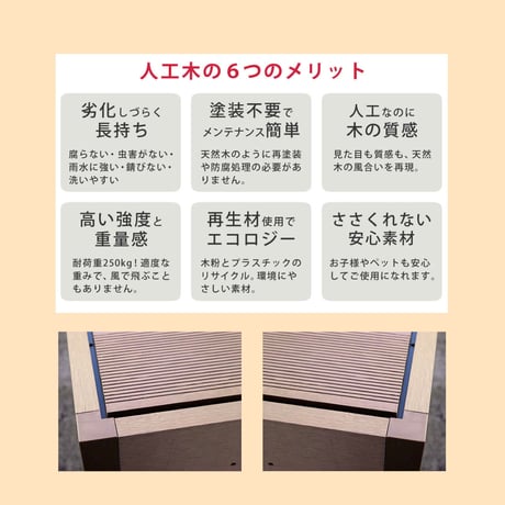 ECOFEEL 人工木 ウッドデッキ 2台 + ステップ / エコフィール / エクステリア 庭 縁台 ガーデン