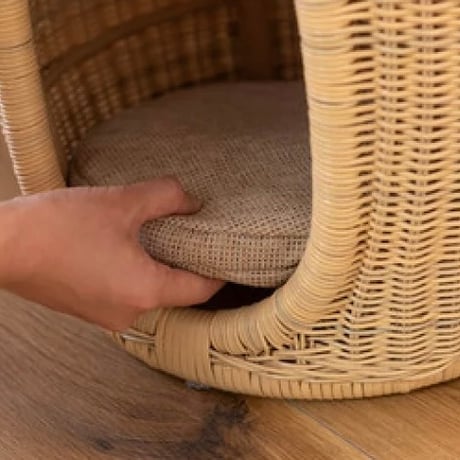 STOOL for PET HOUSE / ペットスツール /ラタン/ 座面取り外し可 / 内クッション取り外し可
