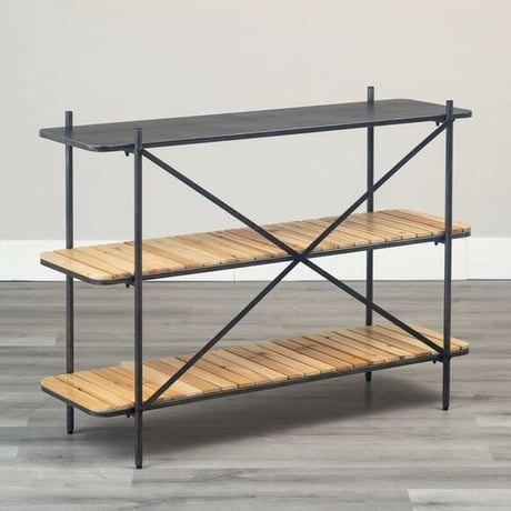 IRON / WOOD 3 STEP SHELF / シェルフ / ディスプレイ棚 / 3段ラック / ソフトビンテージインテリア /