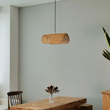 BRID RATTAN PENDANT LAMP 02 / 2BULB / ナチュラル , ブラック / 電球付き /ラタン素材 / ペンダント照明