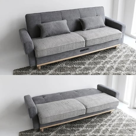 GRAY FABLIC SOFA BED Sofa Bed / phil / シンプルでスタイリッシュなデザインのストレートソファ / GRAY