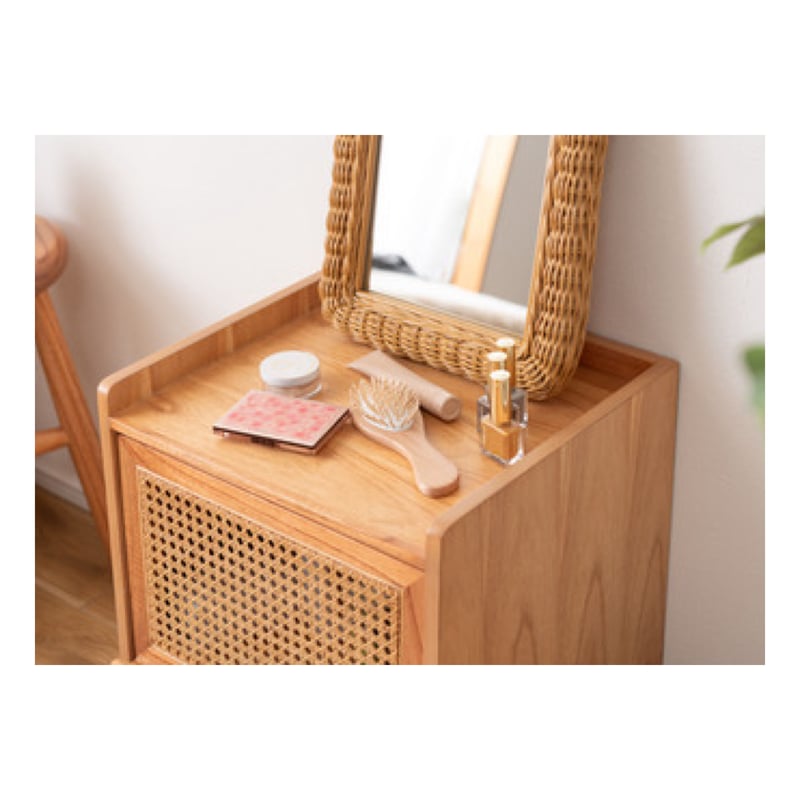 アイアンフレーム ラタン 籐 ドレッサー 鏡台 テーブル部分 ガラス天板 猫足 アイアンフレーム ラタン 籐 ドレッサー 鏡台 テーブル部分 ガラス天板