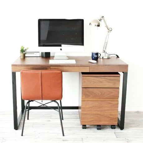 WALNUT DESK 1200 / ウォールナット デスク チェスト / W1200 x D600 x H725 mm / テーブル / PCデスク / 引き出し付 / デスク / ウォールナット