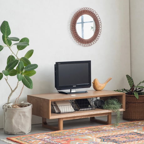 LIVING TABLE タモ突板 / リビングテーブル / TV BOARD / サイズ : W100×D45×H35cm