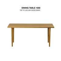 ASH DINING TABLE 1600 / BROWN , BLACK / アッシュ無垢材のベーシックなダイニングテーブル
