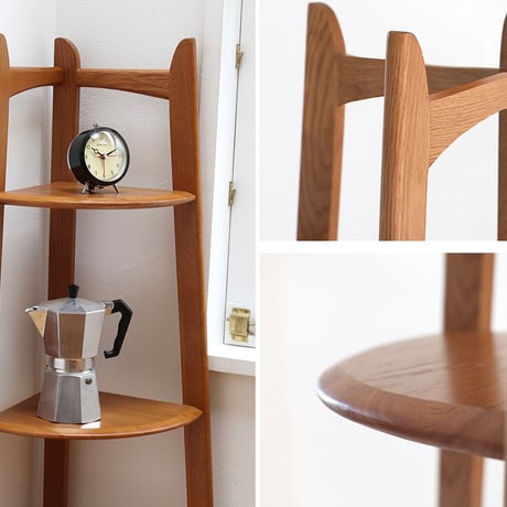 Corner Shelf / おしゃれなディスプレイに最適なコーナーシェルフ / BROWN / コーナーラック / 棚 ラック / 4段ラック