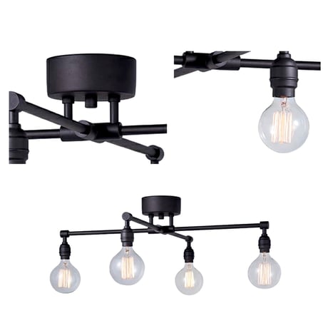 LAITON X-ceiling lamp / シーリングランプ 4灯 / E26 60W / LED対応