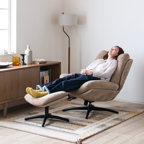PERSONAL CHAIR + OTTOMAN / BEIGE , GRAY , BROWN / パーソナルチェア / ソファ