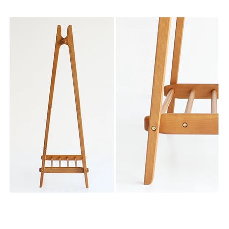 FOLDING HANGER RACK / 木肌の美しいアッシュ無垢材のスタイリッシュハンガーラック / フォールディング 折り畳み可能