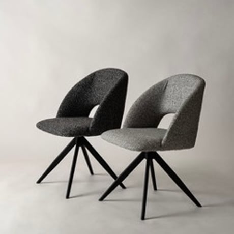 Stylish Design fabric chair Turn / GY , DGY / ファブリック / ダイニングチェア