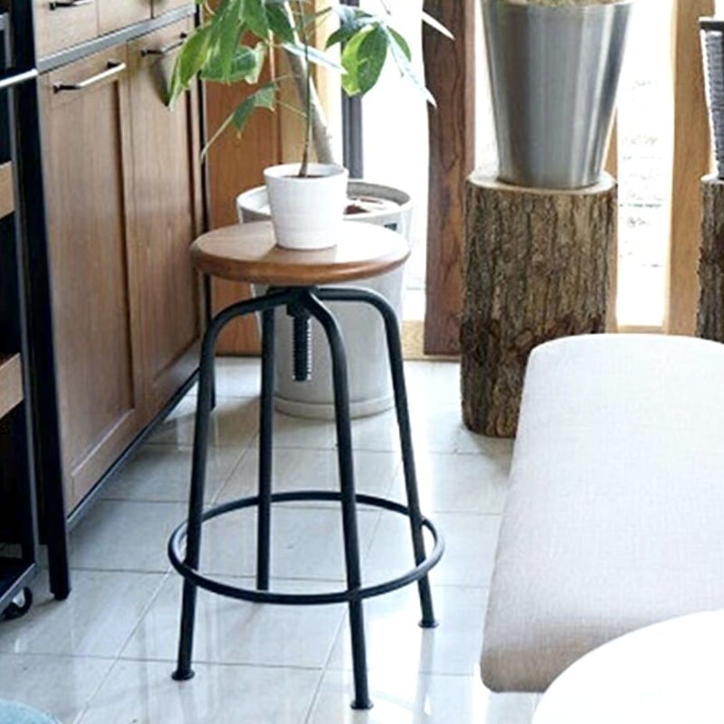 ラバーウッド材 + アイアンスチールの男前なスツール / カウンター