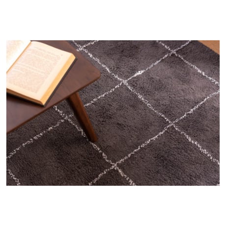 WINDOW PANE RUG MAT / 185×185cm / ラグマット / シンプル / IVORY , GRAY