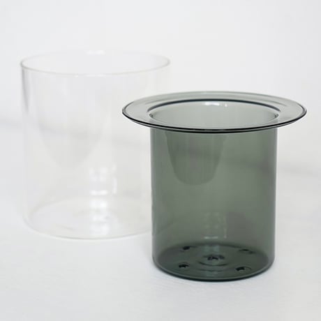 GLASS PLANTER by pino / Clear , Gray , Amber / ガラスベース / フラワーベース / ガラスプランター