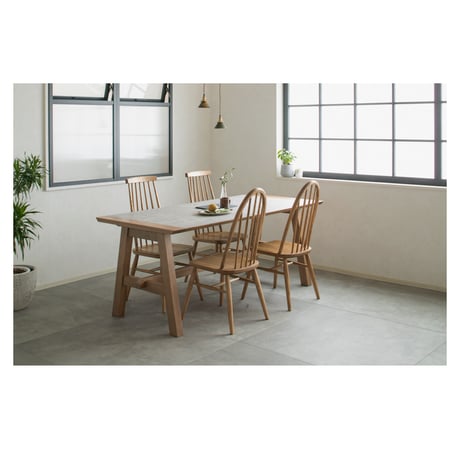 DINING TABLE 180 / タモ材とメラミン材の融合で耐久性のある ダイニングテーブル / ライトグレー , ダークグレー