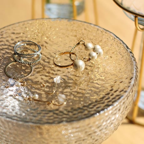 GRASS STAND TRAY 'N' VASE / フラワーベースとしても使えるガラス製のスタンドトレイ / Sサイズ , Lサイズ