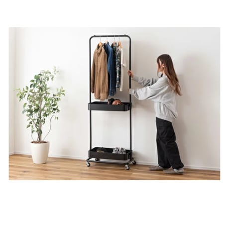 CASTER HANGER RACK / GRAY , BLACK / ワゴンラック ハンガーラック / サイズ : W59.5×D37× H150 / 175cm