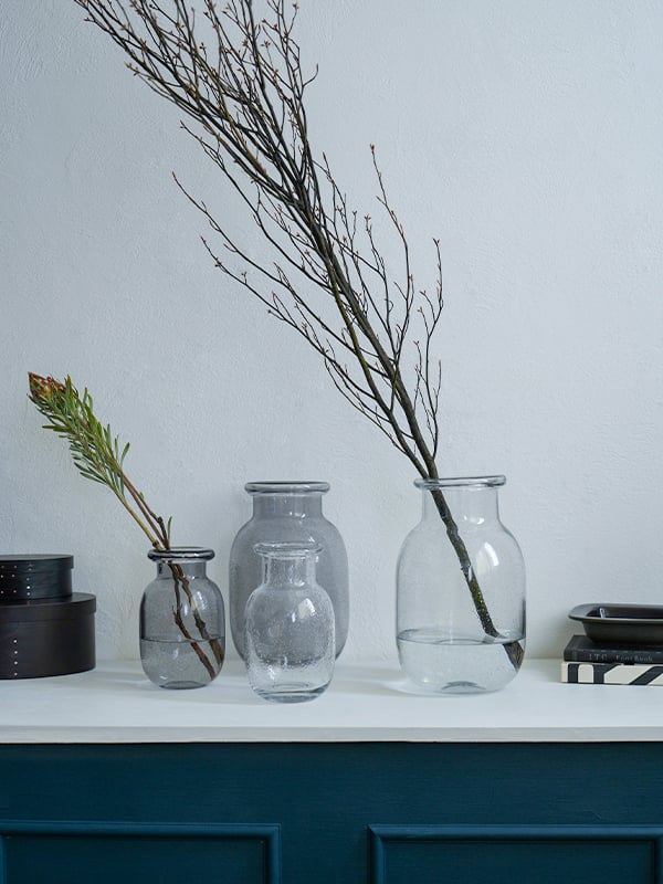 BUBBLE GRASS VASE / ガラスにランダムな気泡が入って