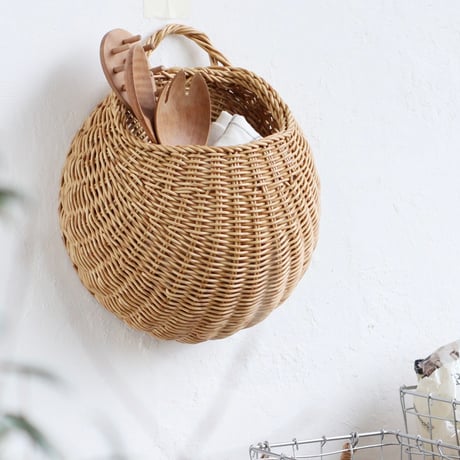 ＲＯＵＮＤ  ＷＡＬＬ ＢＡＳＫＥＴ / ウォールバスケット / 洗える素材 おしゃれな壁面収納 / キッチン収納にも / UTILE / NAIL