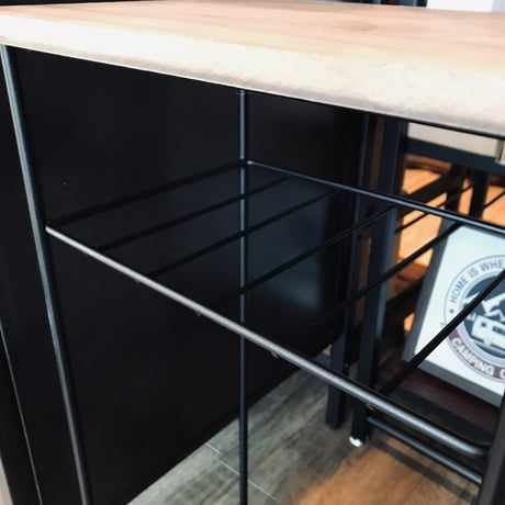 IRON×PINE WOOD RACK  BK / HIGH RACK / ラック / サイドテーブル / 収納棚 / 小物収納 サイズ : W28×D20×H60cm